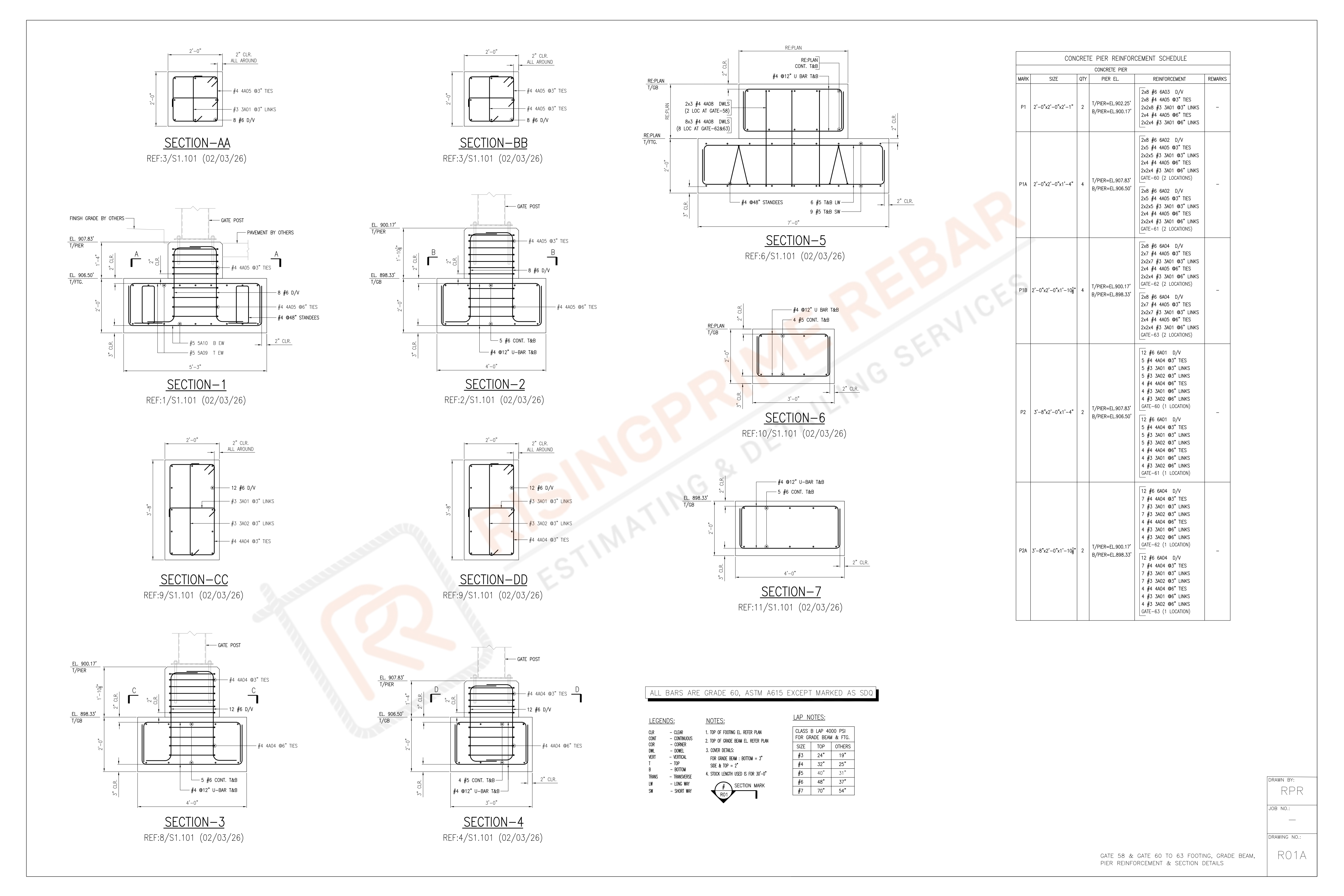 Grade Beam Reinforcement Schedule - Sheet 2